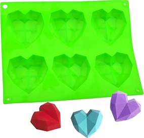 3D szív sütőforma gyémánt szív 6 mélyedés Szív Szilikon B1870