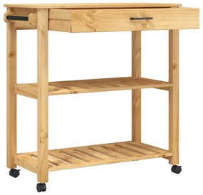 MONZA tömör fenyőfa konyhai kocsi 84 x 40 x 88,5 cm