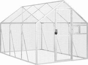 vidaXL ezüstszínű alumínium madárház 1,79 x 3 x 1,85 m