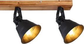 Globo 15466S-4 Spotlámpa barna -arany patinás fa váz, fém fekete-arany búrával. HxMxSz:820x140x180 fényforrás nélkül 4xE27 60W 230V