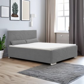 Kárpitozott ágy tárolóval és SORO matraccal 160x200 cm Szürke