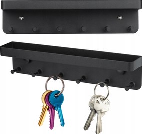 Fali Kulcstartó Ruhaakasztó Polc 6 Akasztó Fém Loft