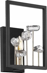 Fekete dekoratív fali lámpa Caroline keret glamour kristályok modern