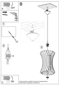 Csillár zsinóron ORIANA 1xE27/60W/230V