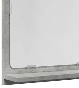betonszürke szerelt fa tükrös fürdőszobaszekrény 60x11x37 cm