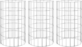 vidaXL 3 db kör alakú horganyzott acél gabion magaságyás Ø30 x 50 cm