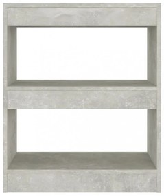 betonszürke térelválasztó könyvszekrény 60 x 30 x 72 cm