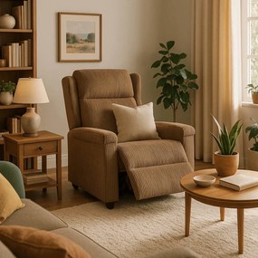 Dönthető fotel barna kord kárpittal – SPENCER