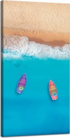Vászonkép Csónakok a parton Homok Víz 40x80 cm Ideális ajándék
