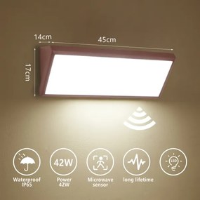 Brilagi - LED kültéri fali lámpa érzékelővel TRIANGLE LED/42W/230V barna IP65