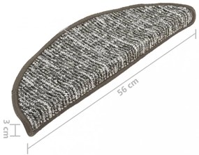 15 db antracitszürke lépcsőszőnyeg 56x17x3 cm