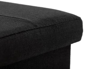 Tárolós Puff, Fekete Szövet. TAB-462 BK2