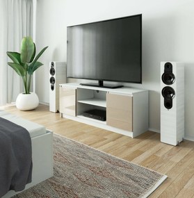 TV asztal Dariel  (fehér + fényes cappucino). 1069886