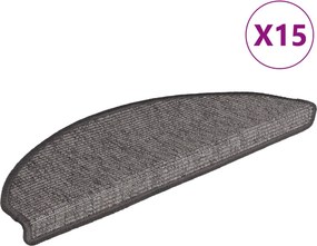 vidaXL 15 db bézs és szürke félkör alakú lépcsőszőnyeg 65 x 21 x 4 cm, nagy