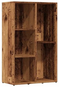 antik fa színű szerelt fa könyvszekrény 50x25x80 cm