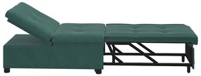 Kanapéágy Sötétzöld 67 x 194 x 38 cm Bársony