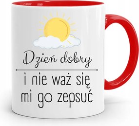 Bögre Piros Vicces Jó Reggelt fényképes nyomtatással