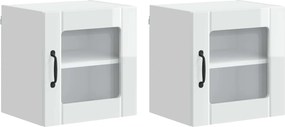 vidaXL Konyhaszekrény 2 pcs Magas Fényű Fehér 40 x 31 x 40 cm Faanyag