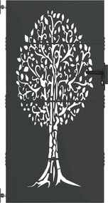 vidaXL Kerti kapu zárral Fekete 85 x 200 cm Porszórt Acél
