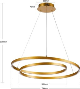 BRILAGI-LED Fényerőszabályozható függeszték kábelen TWISTER LED/75W/230V 3000-6000K arany +Távirányító