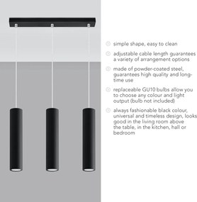 Fekete fém függőlámpa Castro – Sollux