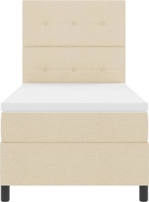 vidaXL Boxrugós ágy matracmal leddel Krém 80 x 200 cm szövet