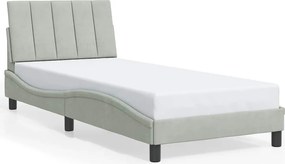 vidaXL világosszürke bársony ágykeret matrac nélkül Hanko 90x200 cm