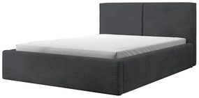 Franciaágy 140 cm Fatime (ágyráccsal) (tárolóhellyel) (sötétszürke + fekete). 1099183