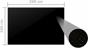 fekete polietilén medencetakaró 260 x 160 cm
