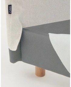 Szürke kárpitozott franciaágy ágyrács nélkül 180x200 cm Valma – Kave Home