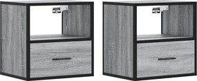 vidaXL 2 db szürke sonoma színű fali éjjeliszekrény 40 x 31 x 39,5 cm