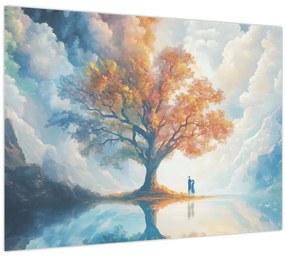 Üveg kép – Az élet és szerelem fája (70x50 cm)