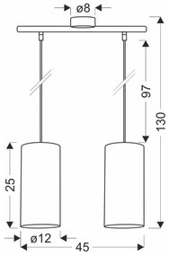 Natúr színű függőlámpa ø 12 cm Aragona – Candellux Lighting