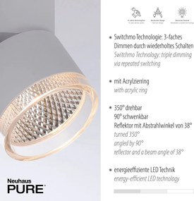 Paul Neuhaus modern spot lámpa pure-nola fehér pln6864-16