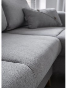Scandic Lagom világosszürke kinyitható sarokkanapé, jobb oldali - Miuform