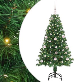 vidaXL Mű karácsonyfa 150 LED-del Zöld 150 cm PVC és Acél és Műanyag