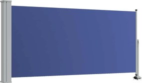 vidaXL kék behúzható oldalsó teraszi napellenző 120 x 300 cm
