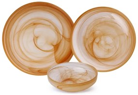 18 részes étkészlet narancssárga/üveg