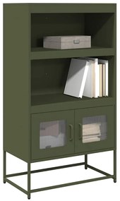 Highboard olívazöld 68x39x123 cm Acél