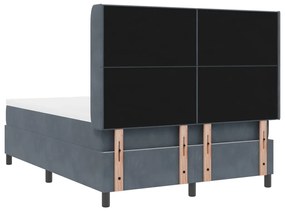 Boxspring Ágy Matrac nélkül Sötét Szürke 140x200 cm Bársonyos