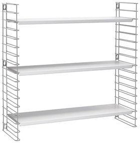 Libro háromszintes fehér polc, hossz 70 cm - Metaltex