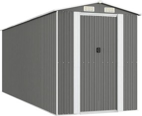 vidaXL világosszürke horganyzott acél kerti fészer 192 x 523 x 223 cm
