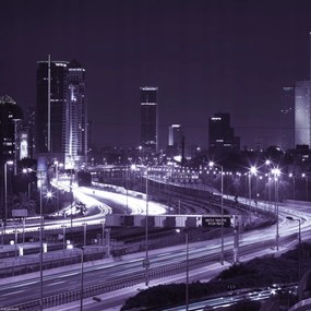 Poszter 30x30cm Tel-Aviv éjszaka, Assaf Frank