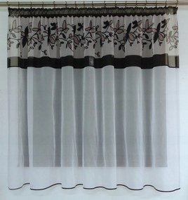 Mg Függöny Fátyol Öv barna bézs 270x170cm wz2 szalaggal