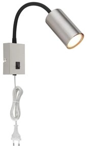 Globo 57911W - Rugalmas fali lámpa ROBBY 1xGU10/25W/230V fekete/króm