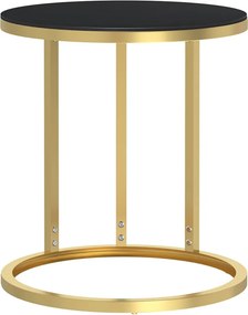 vidaXL arany-fekete edzett üveg kisasztal 45 cm