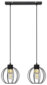 Csillár zsinóron STARLIGHT 2xE27/15W/230V fekete/arany