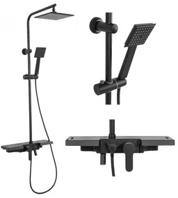 REA-P0636 - BRAVO matt fekete zuhanyszett