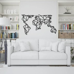 World fém fali dekoráció, 140×80 cm