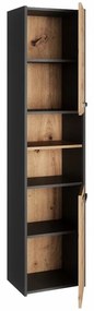 Riano MIX S40 fürdőszoba szekrény, 40x170x30 cm, antracit-tölgy